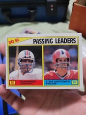 1984 TOPPS DAN MARINO & STEVE BARTKOWSKI PASSING LEADERS #202