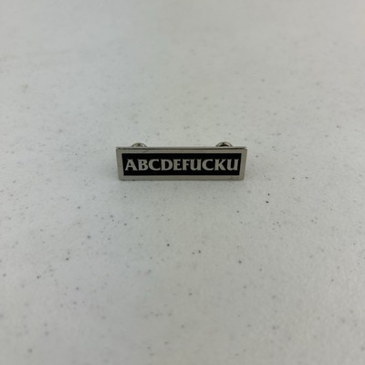 SUPREME FW 2014 ABC PIN Rectangle Box Logo Lapel Enamel Button Hat