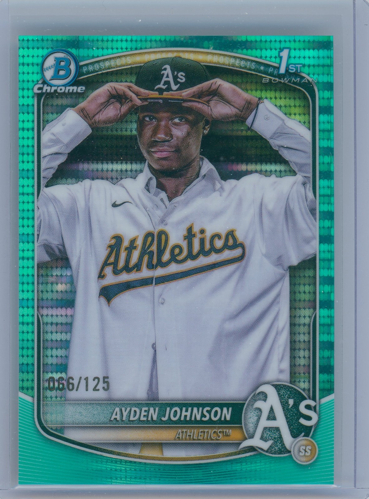 Ayden Johnson 2025 Bowman Chrome 1st Bowman Aqua Pulsar /125 #BCP-197