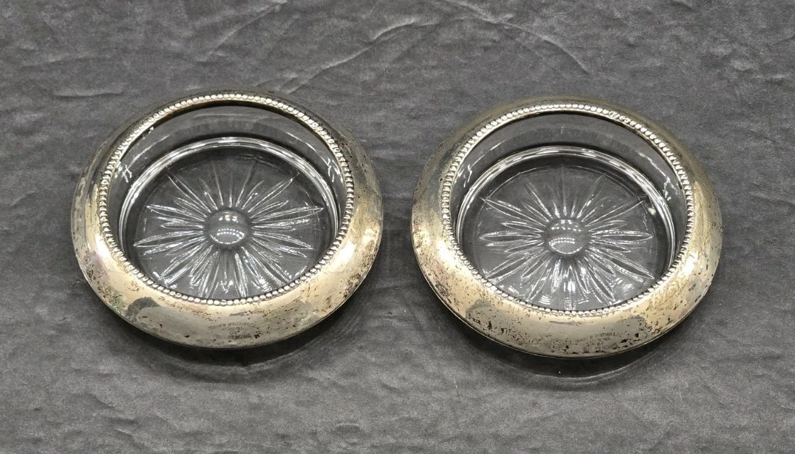 Frank M. Whiting Antique US Sterling Silver Dishes & Coasters for