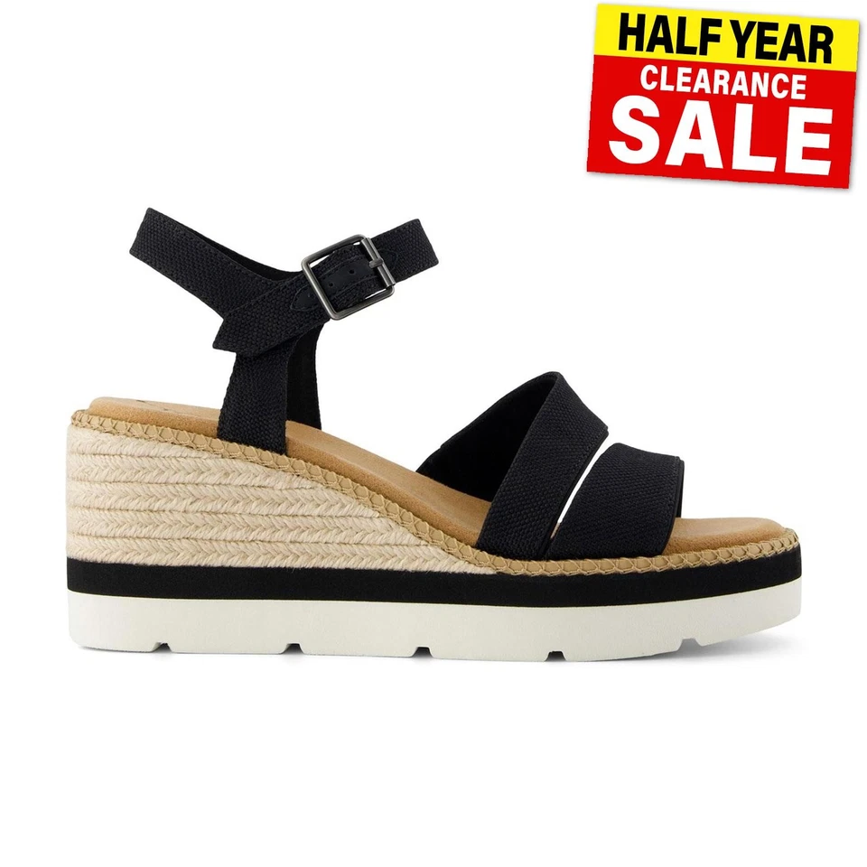 Toms Darya Womens Sandals Fashion Platform Wedged Heel Sandal Black
