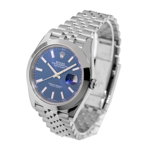 Rolex Datejust II 41mm Stainless Steel Blue Index Dial & Smooth Bezel 126300
