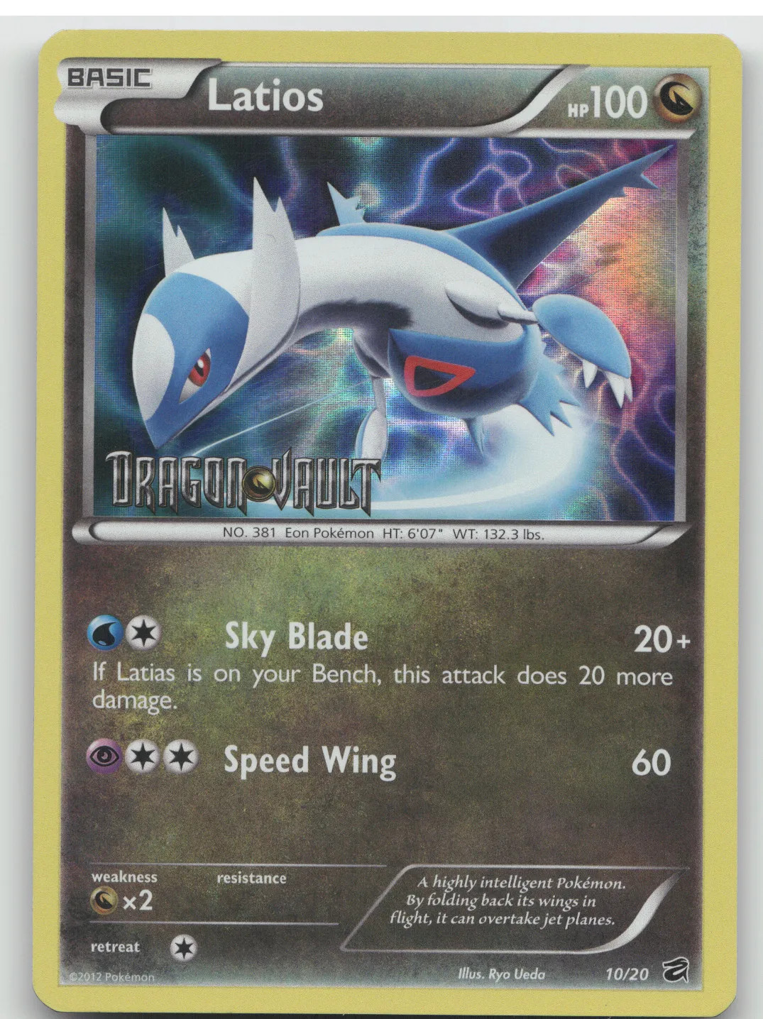 2012 Black & White Dragon Vault Latios Holo Rare #10/20
