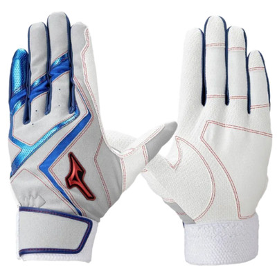 Mizuno Wild Drive Red Batting Gloves Baseball Sports Handwear Gray