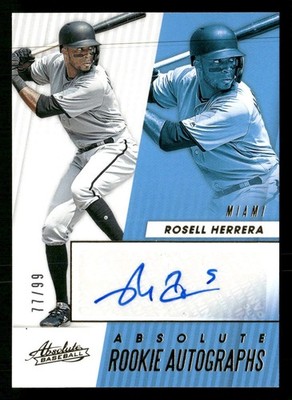 2019 Panini Chronicles #ARA-RH Rosell Herrera Absolute Rookie Auto Gold #/99
