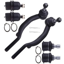 6pcs Front Suspension Kit Outer Tie Rod End Upper Lower Ball Joint