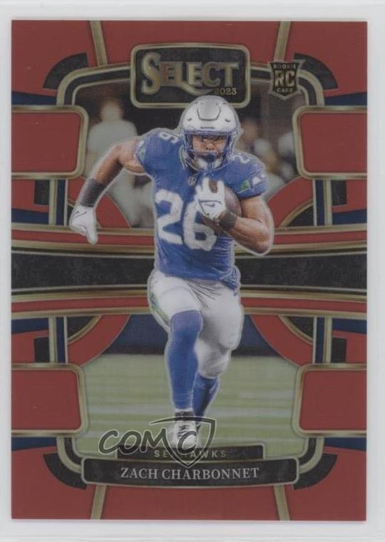 2023 Panini Select Concourse Red Prizm 3/99 Zach Charbonnet #86 1t5
