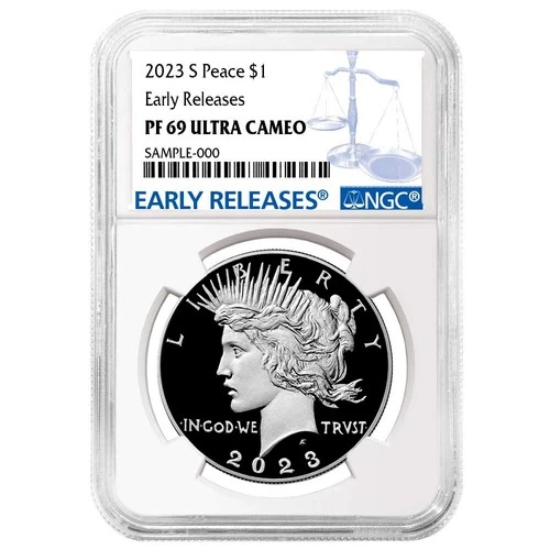 2023-S Proof $1 Peace Silver Dollar NGC PF69UC ER Blue Label