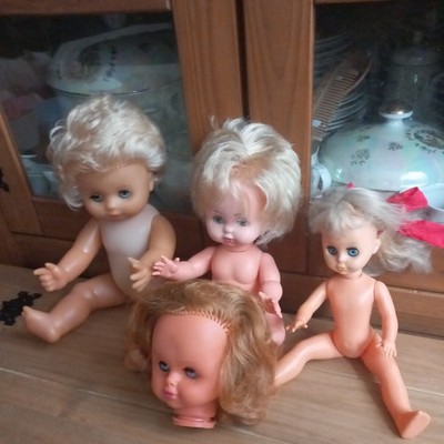 VINTAGE PUPPEN 10''-15 '' HONGKONG , DDR DDR, ITALIEN 1970 1980 PROJEKTE REPARIEREN.