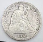 1872 $1 Seated Liberty Silver Dollar $1 - VG to Fine Details - w/ Motto Variety