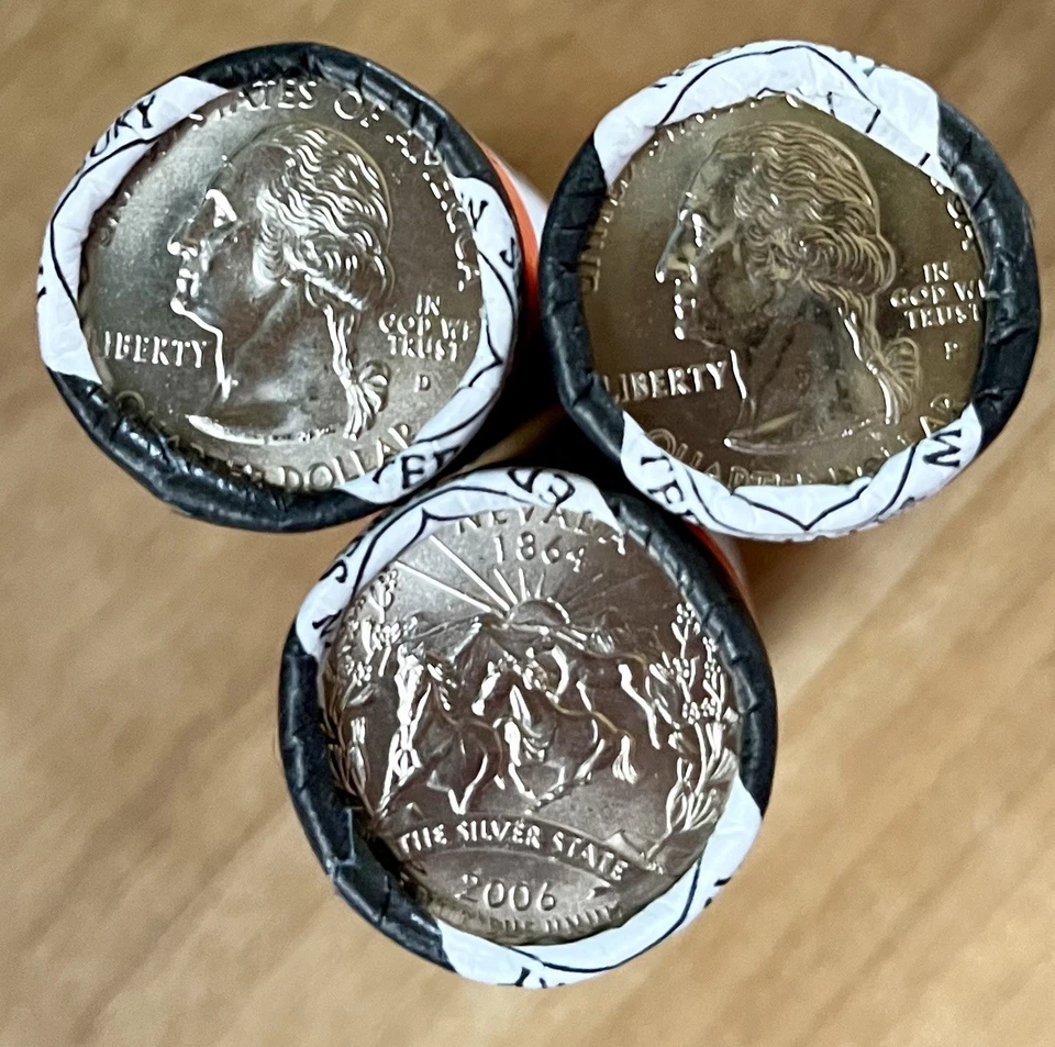 2006 P D Nevada US Mint 50 State Quarter Rolls 120 Uncirculated Coins Sealed! - Image 3 of 4