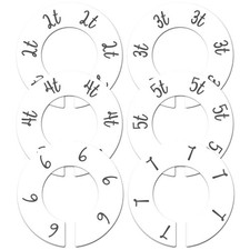 Toddler Nursery Closet Clothing Size Dividers White Gender Neutral Set of 6...