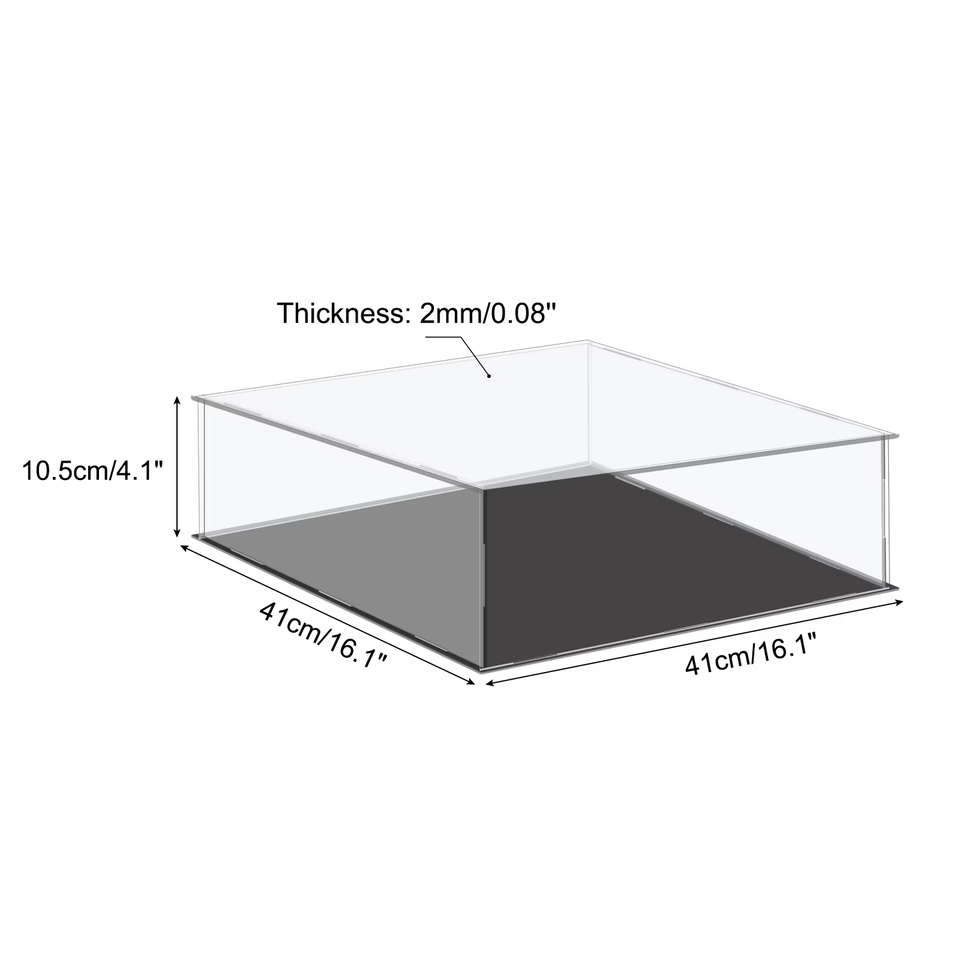 Acrylic Display Case Plastic Box Cube Storage Box Clear Small Assemble ...