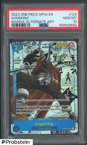 2023 One Piece OP03 En Manga Alternate Art #122 Sogeking PSA 10 GEM MINT