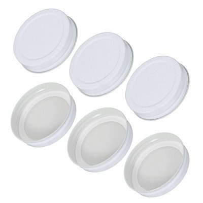 6 Stück Weiße Blechdeckel Mit Etiketten Für Regular Mouth Mason Jars (70mm)