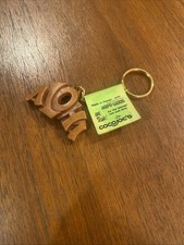 Vintage Hawaiian Aloha Word Art Souvenir Keychain Coco Joe's HAPA WOOD 2”