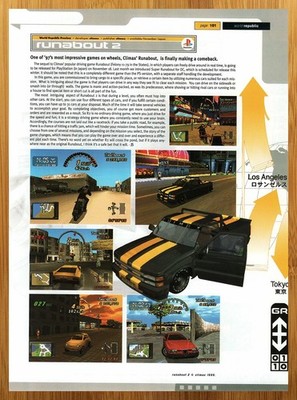 1999 Runabout 2 Playstation 1 PS1 PREVIEW Print Ad/Poster Car Video Game Pop Art