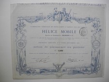 Helice Mobile, Binnen-Schiffarts Aktie aus Frankreich von 1862