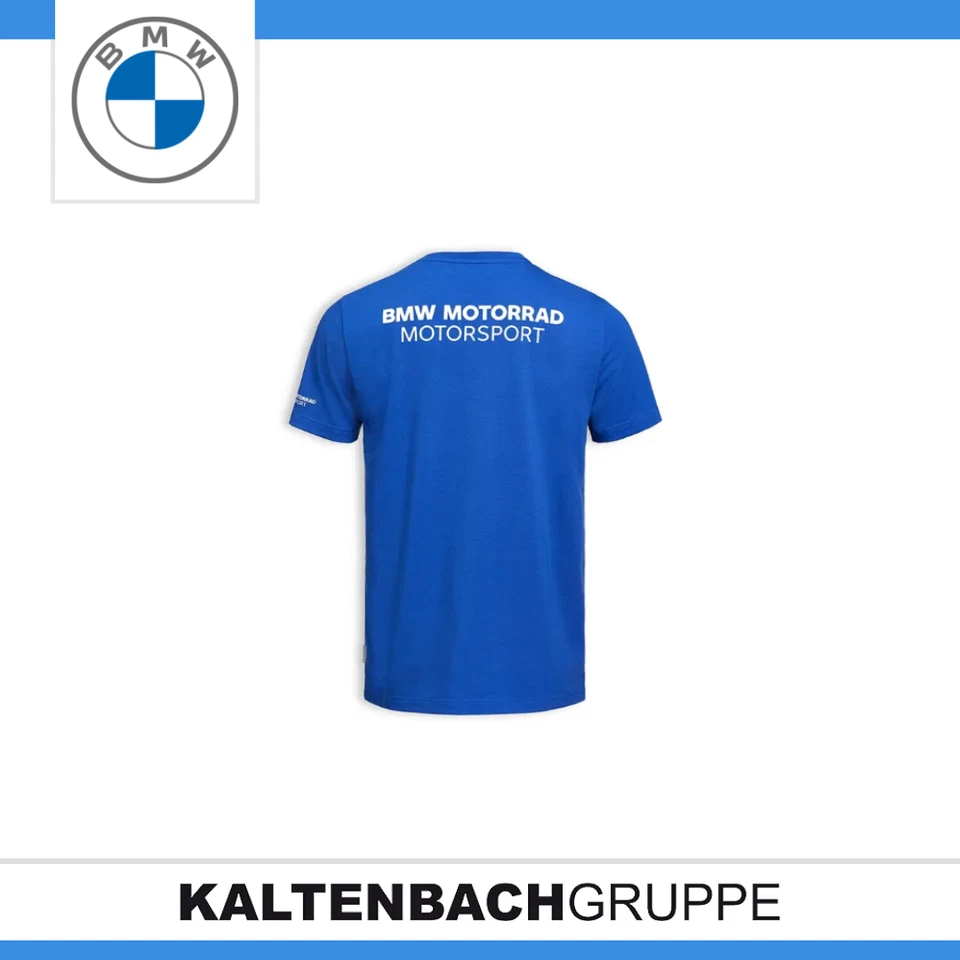 Camiseta masculina azul original BMW Motorrad equipe de corrida - Imagem 2 de 3