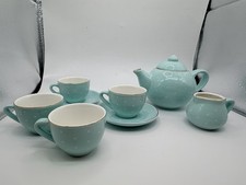 Jewelkeeper Children s Tea Set Mint Blue Polka Dot 8pc Teapot Cups UK MINT