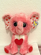 New TY Beanie Boo 9" Tender the Valentines Elephant Rare Retired WITH TAGS