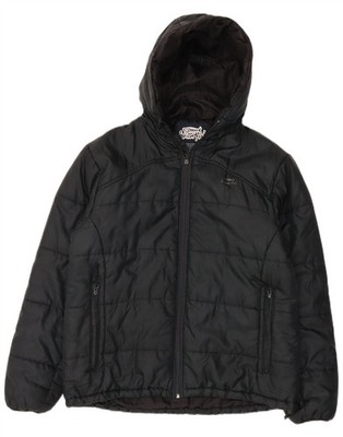 Weird Fish wattierte Herrenjacke mit Kapuze UK 38 Medium schwarz Polyester BL20