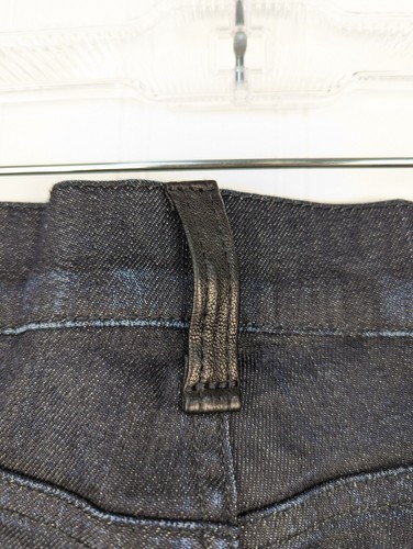 Rag & Bone Hyde Black Lamb Leather & Indigo Denim Combo Skinny Jean Size 27 - Picture 10 of 19