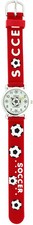 NEW GENEVA 3D BRIGHT RED+WHITE +BLACK SOCCER BALL SILICONE BAND KID'S WATCH