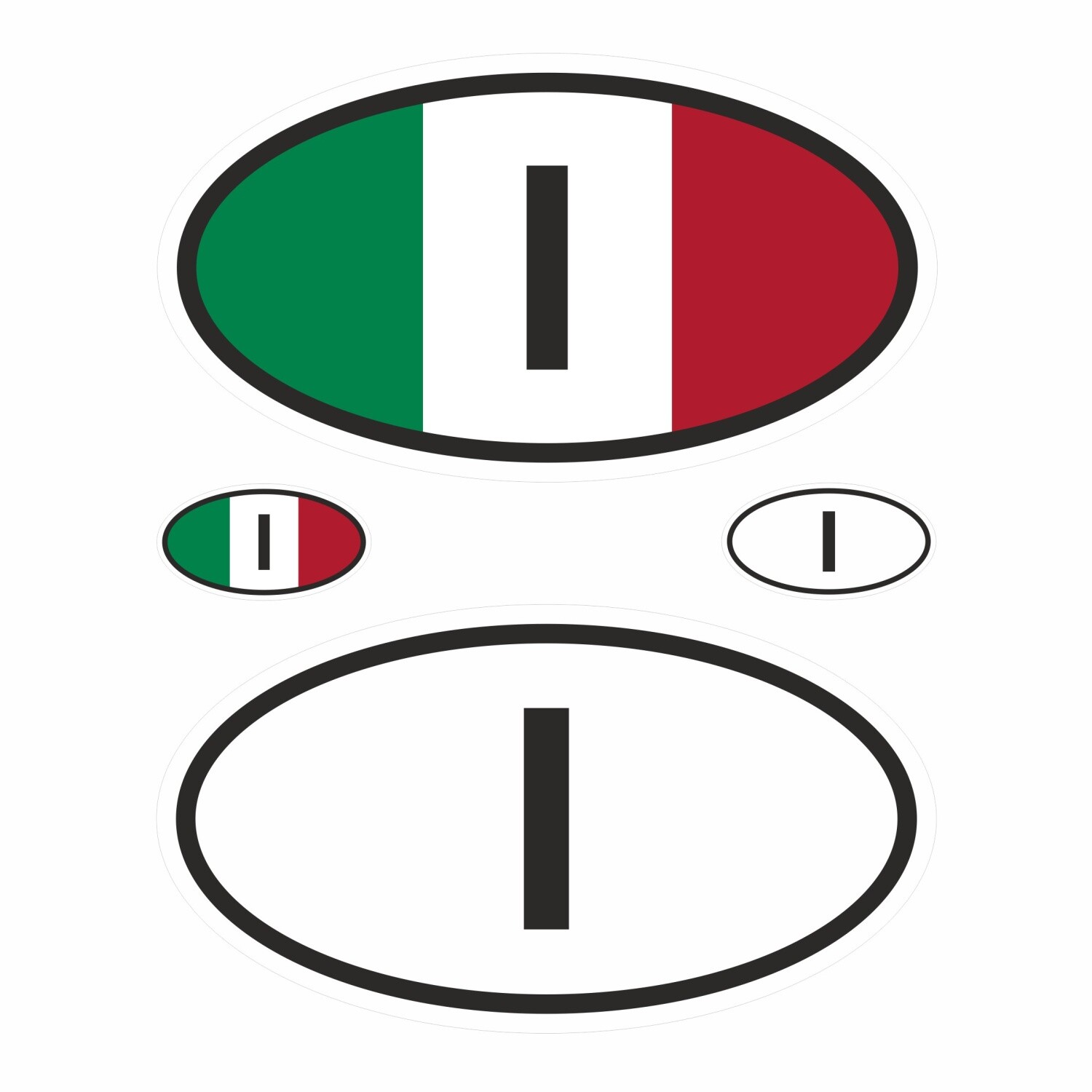 Country license plate sticker flag 4 pcs caravan car motor vehicle camper: Italy