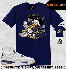 Shirt To Match AJ 4 SB Navy Sneaker Matching Tee Sneakerhead Scrooge T-Shirt