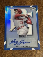 JAYSON JONES 2021 Leaf Perfect Game BLUE AUTO #23/30 OKLAHOMA ST., ARKANSAS