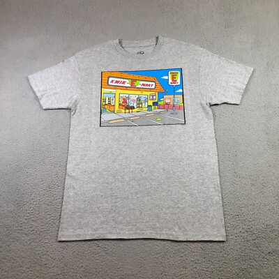 the simpsons matt groeniwg  t shirt mens M gray Kwik E Mart ahpoo