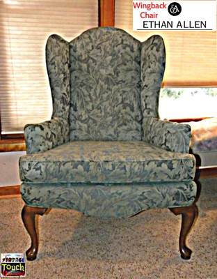 Wing Chairs Collection On Ebay Ethan Allen Traditional Wing Back Chair With Updated Upholstery