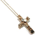 New Cable Chain Cross Pendant Diamond Accent 14k Yellow Gold Jewelry — photo 2
