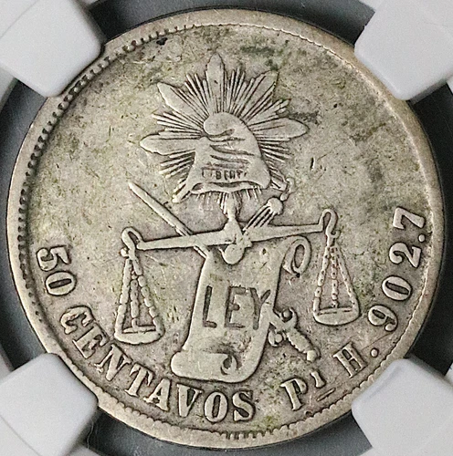 1881-Pi NGC VF Mexico 50 Centavos Potosi Mint Rare 28k Silver Coin (25040301C)
