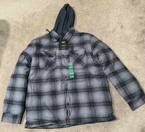 berkley jensen fleece hooded flannel shirt