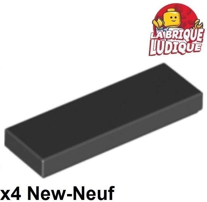 LEGO 4x Tile Plate Smooth 1x3 With Groove Black Black 63864 New