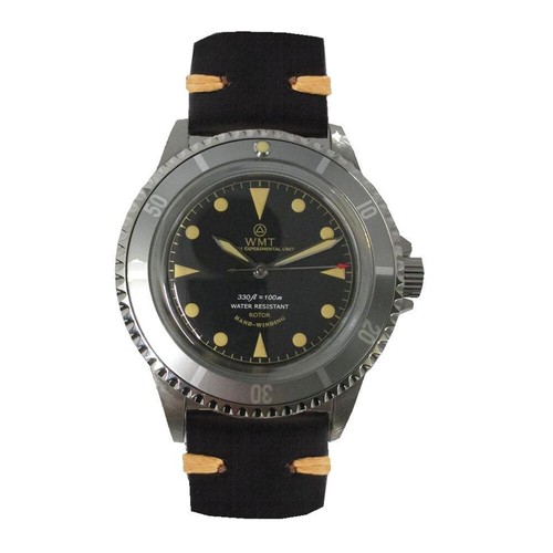 Walter Mitt Royal Acciaio Automatico Nero Pelle Argento Vintage Orologio  Uomo | eBay