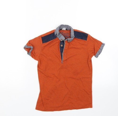 George Boys Orange Cotton blend Polo Size 7-8 Years