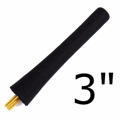 BLACK RUBBER STUBBY SHORT ANTENNA AM FM 3'' FOR 97-04 GM CHEVY CORVETTE C5