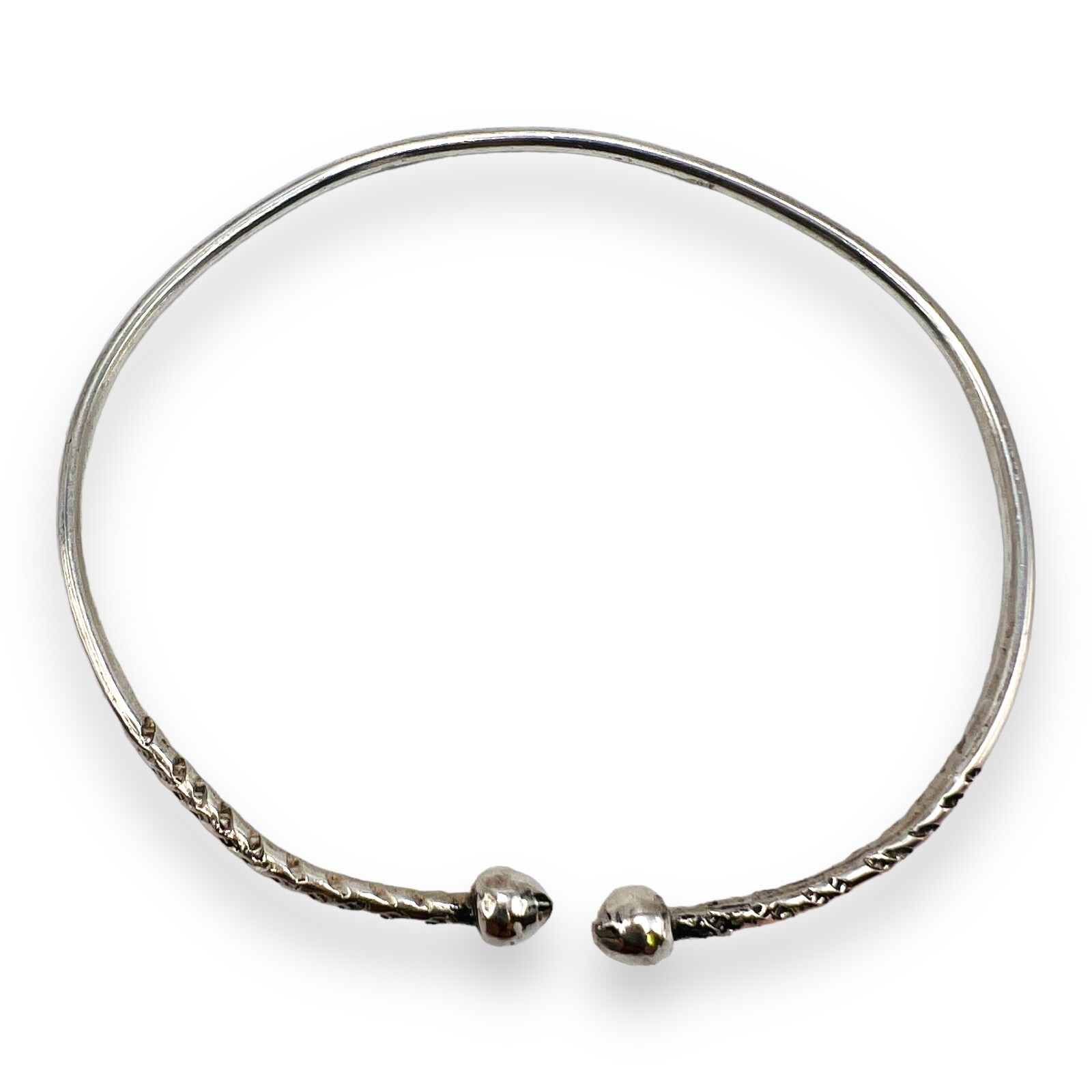 Vintage 925 Sterling Silver Cuff with Knobs Brace… - image 1