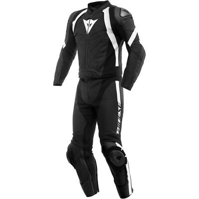 Dainese Herren Motorrad Lederkombi Avro 4 Gr. 56 Zweiteiler schwarz-weiß