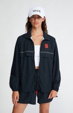 Puma X Vogue Black Lightweight Ladies Jacket. Red Logo. Oversized. Size Xs/6