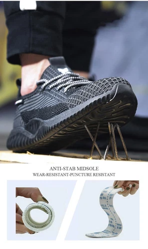 Herren Arbeitssicherheitsschuhe Stahl Toe Cap Leichte Unverwüstliche Sneakers - Bild 6 von 8