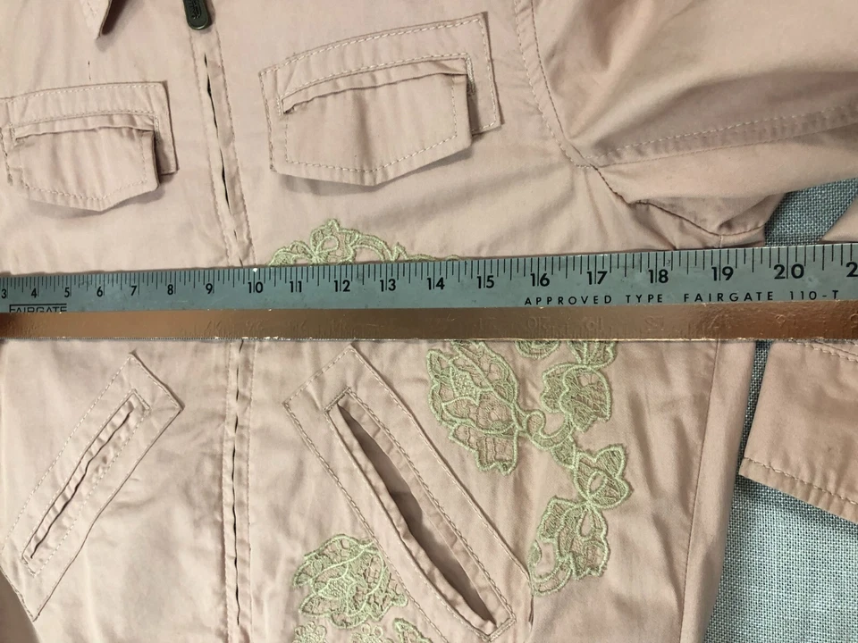 Chaqueta roja Valentino para mujer talla 42 rosa algodón paquetes de cremallera corta mangas 3/4 Foto 3 de 4