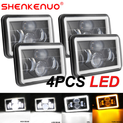 4Pcs 4x6'' Spot LED Headlights for Hi/Lo Chevrolet C30 1981-1988 Camaro 1982-1992