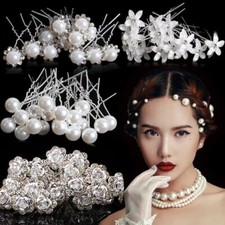 20 Pcs Bridal Pearl Flower Crystal Hair Pins Hair Accessories Wedding