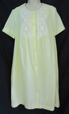 Vtg 60s Daffodil Yellow Gossard Artemis Short House Coat Robe Dressing Gown L