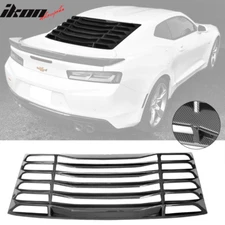 Fits 16-24 Chevrolet Camaro Rear Window Louver Sun Shade Vent Carbon Fiber Print