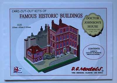 DR JOHNSON'S HOUSE LONDON FULL COLOUR A5 CARD CUT OUT MODEL KIT
